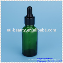 50ml green dropper bottle with black metal glass dropper